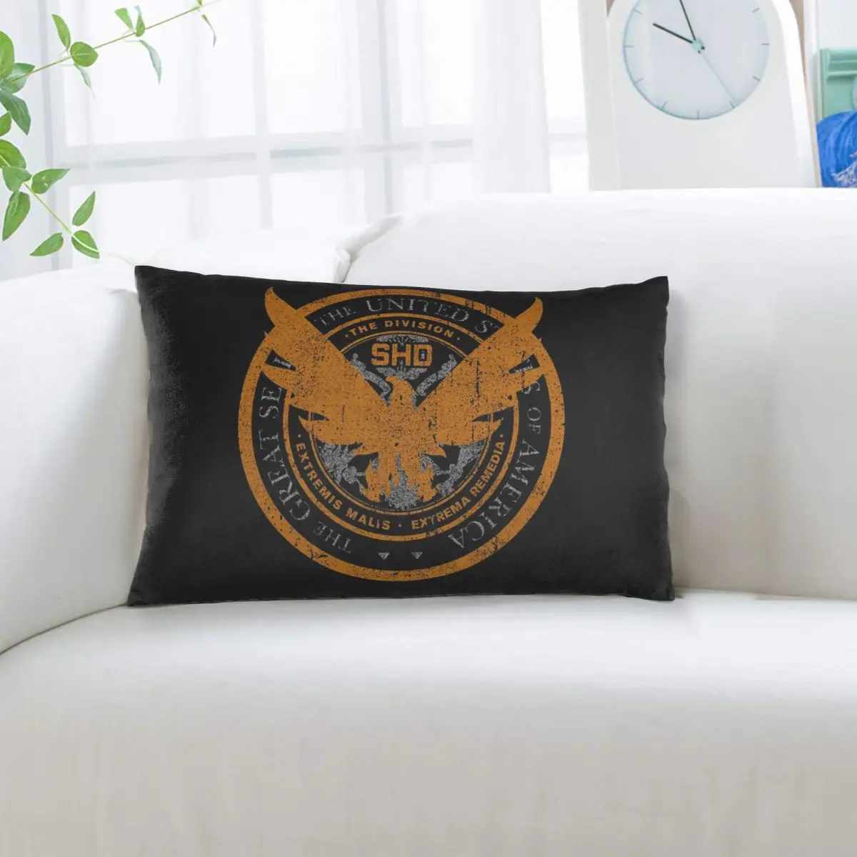 Game Tom Clancys The Division SHD Seal Rectangle Pillowcase Cushion Cover Decorative Bedroom Bed Home Comfort Throw Pillow