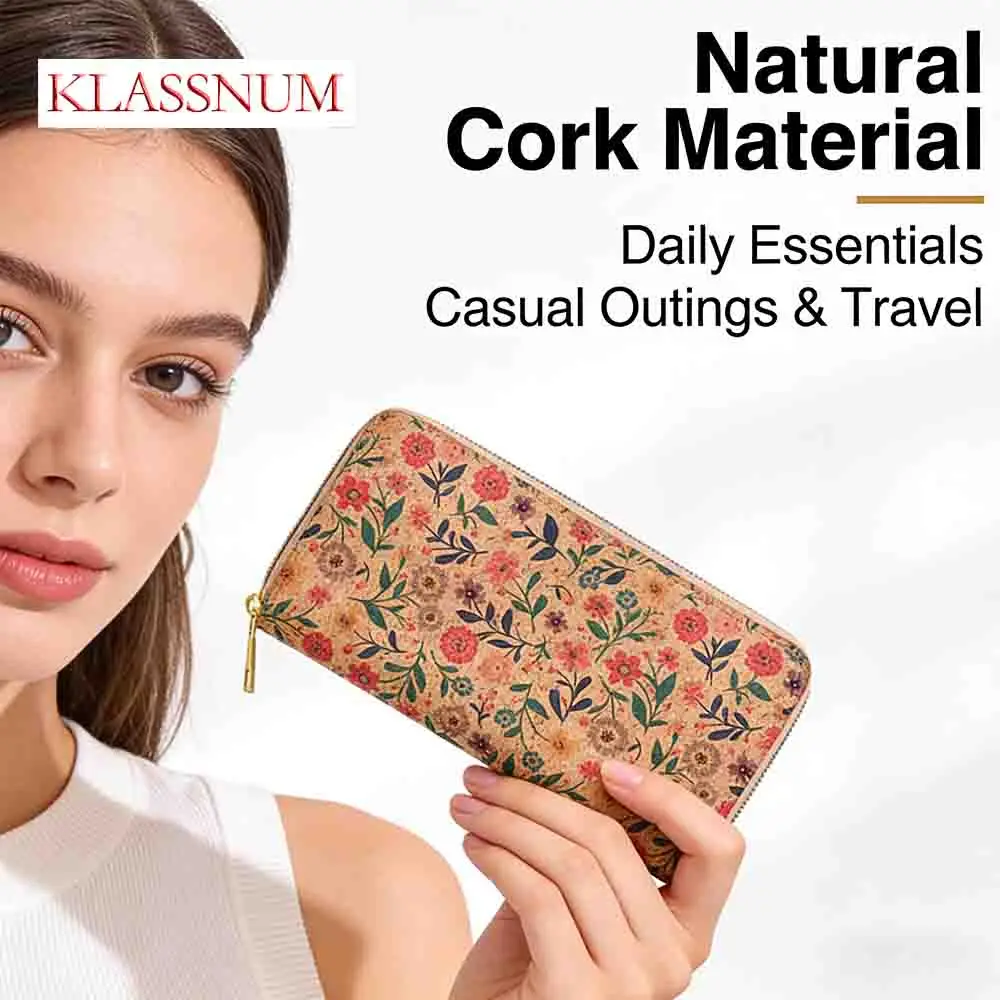 Vintage Woman Wood Grain long Section Wallet Printed Design Ancient Ways Individuality Card package Large-capacity Coin Purse