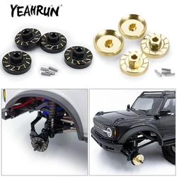 YEAHRUN 4Pcs TRX-4M Brass Wheel Hex Hub Extenders Adapters Counterweight for Bronco Defender 1/18 RC Crawler Car Model Parts