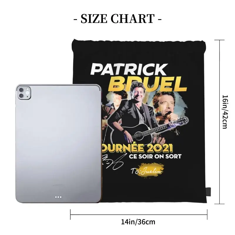 Patrick Bruel Tournee 2021 Ce Soir On Sort Signature Drawstring Bags Gym Bag Hot Eco Friendly