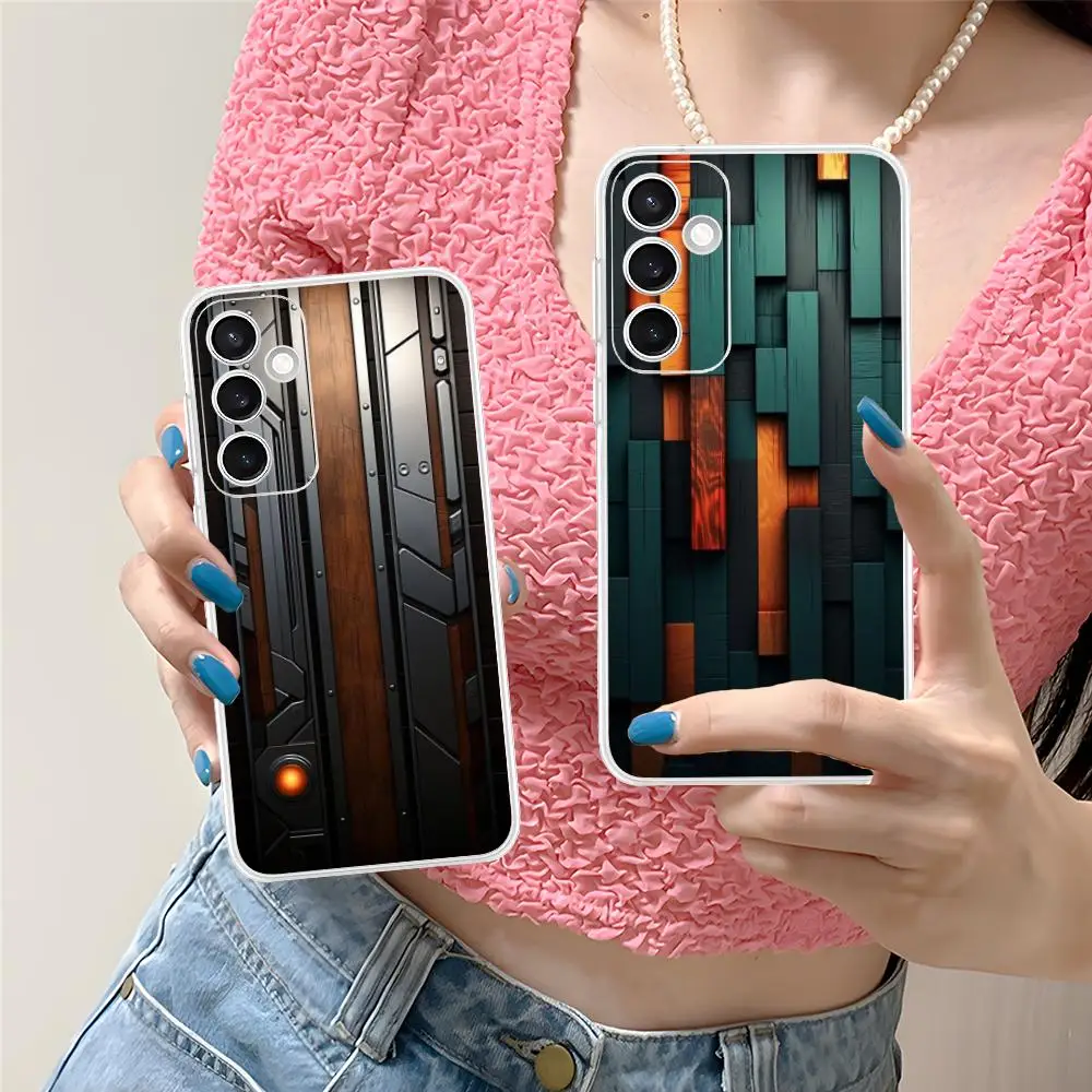 

Чехол для мобильного телефона с текстурой дерева для Samsung Galaxy S25 S24 S23 S22 S21Plus FE, ультра прозрачный цветной защитный красивый чехол для мобильных телефонов