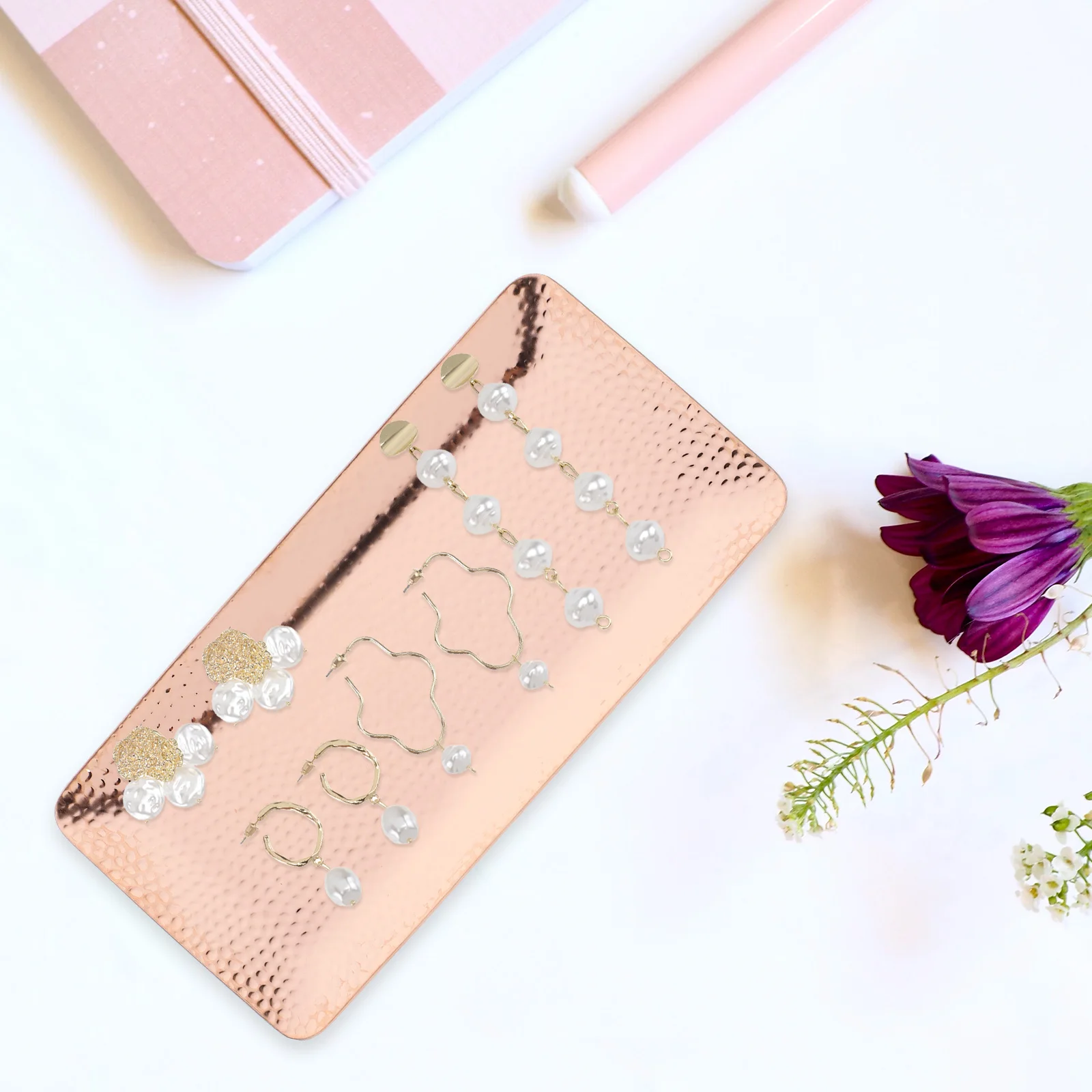 

Stainless Steel Tray Rectangular Storage Tray For Jewelry Cosmetics Snacks Fruits Tea Serving Kitchen Bathroom Desktop