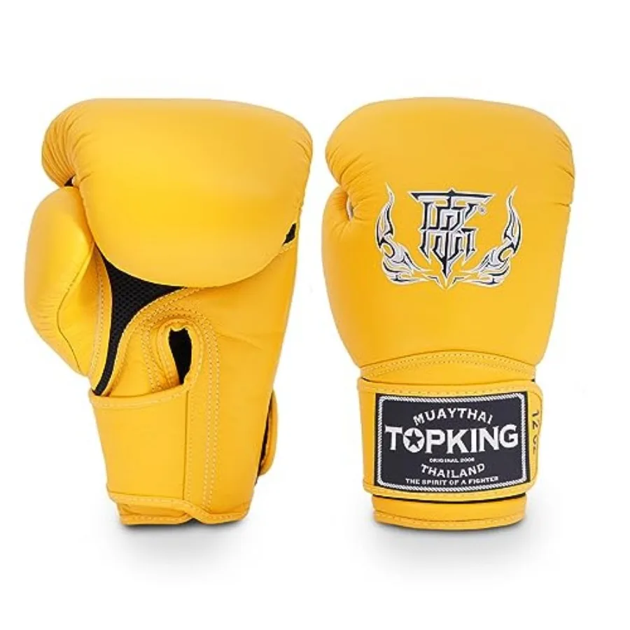 Top King Super Air Breathable Leather Gloves Muay Thai Boxing Gloves for Training or Sparring - 8oz