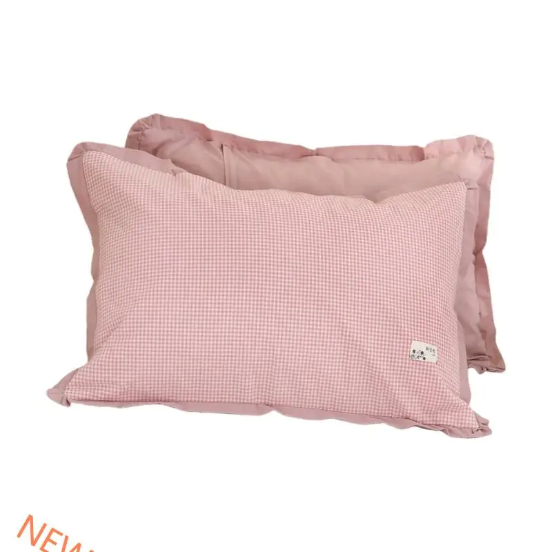 Washable Checkered Pillowcase Soft Cotton Pillow Cover For Sensitive Skin Care