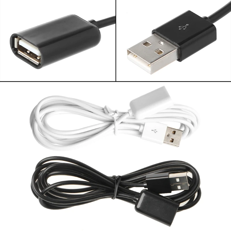 Q1W2 Kabel USB 2.0 męski na żeński Kabel zasilania/danych o długości 2 m do urządzeń zasilanych przez USB