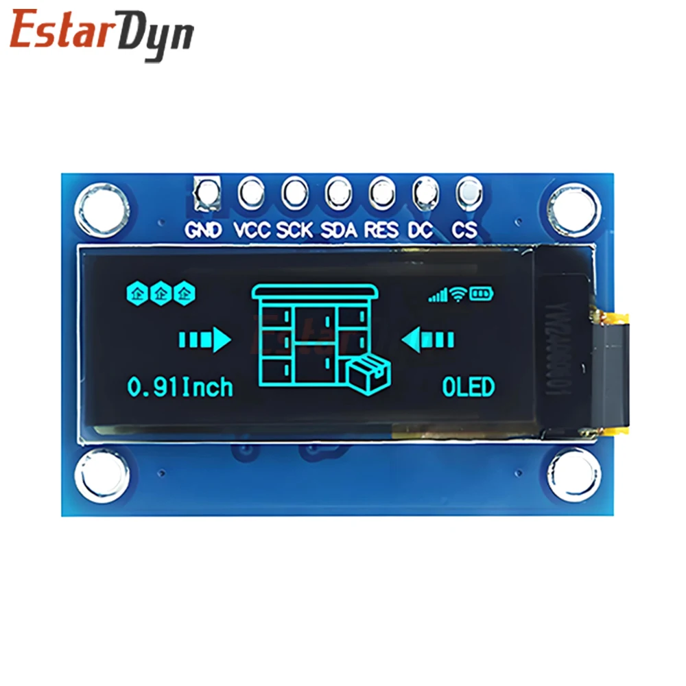 0.91 "Polegada 128x32 SSD1306 SPI Módulo de Exibição OLED Branco Azul - Para Placa Arduino, Projeto DIY