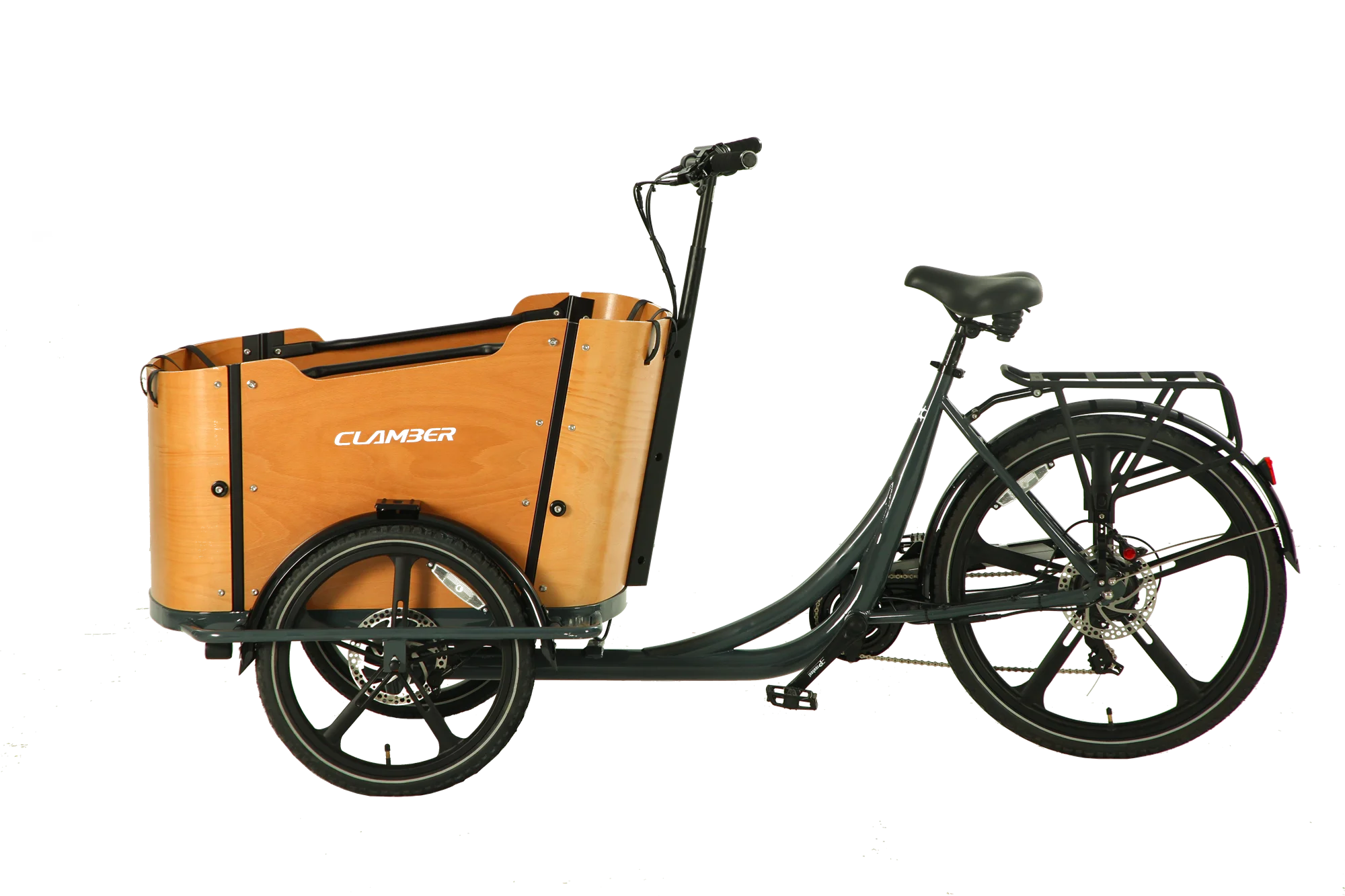 Vintage Style Three-Wheel Electric Cargo Bike with 250W Motor Front Loading 36V Voltage Family Power Assist Ebike Europe Stock