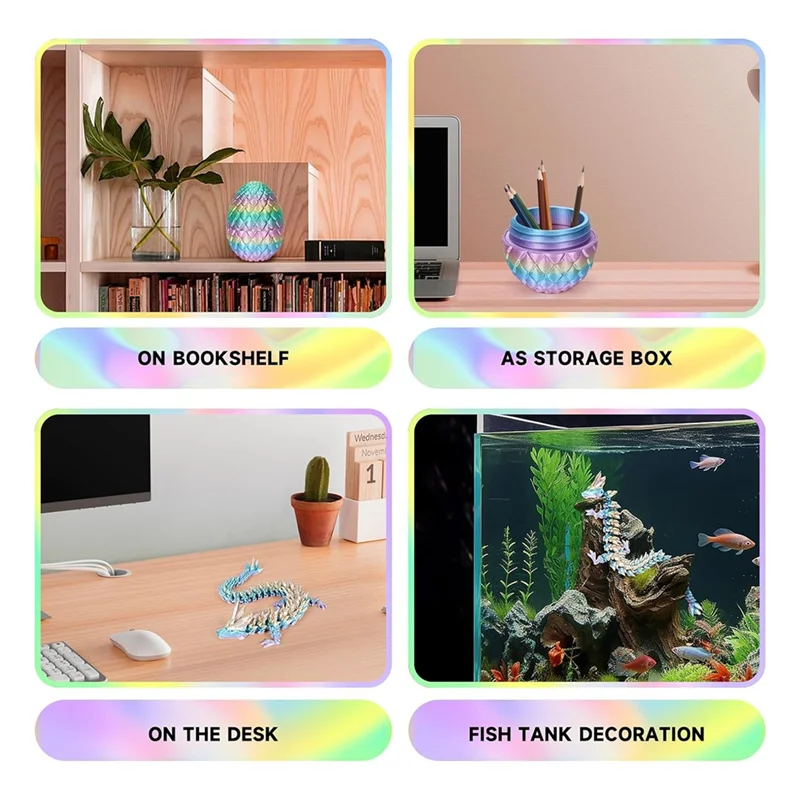 ไข่มังกรพิมพ์ 3 มิติ CYGJ ไข่อีสเตอร์ มังกรคริสตัลในไข่ ของเล่นสำหรับผู้ใหญ่ บรรเทาอาการออทิสติกและสมาธิสั้น