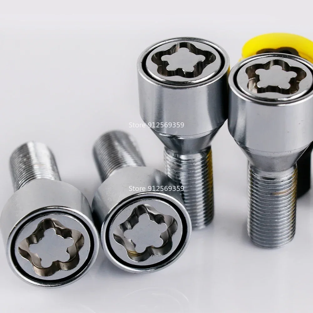 M14X1.5 Anti-theft Security Steel Wheel Lock Locking Bolts 28mm Shank Fit VW Audi A4 A6 A8 RS TT