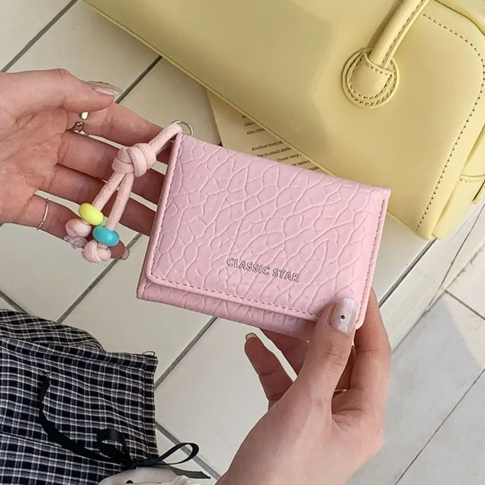 

Sweet Cute Tri-Fold Purses Portable PU Leather Candy Color Wallet Money Bag Multiple Card Slot Folding Card Holder Girls