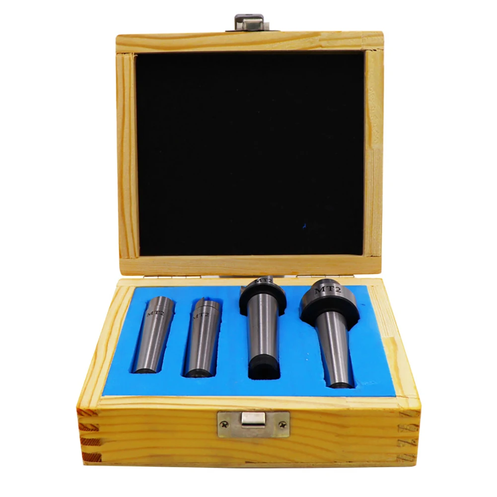 4Pcs Set Mt2 Live Center Drive Spur Driver Dead C Enter with Wooden Case for Metalworking Wood Lathe Turning Tools