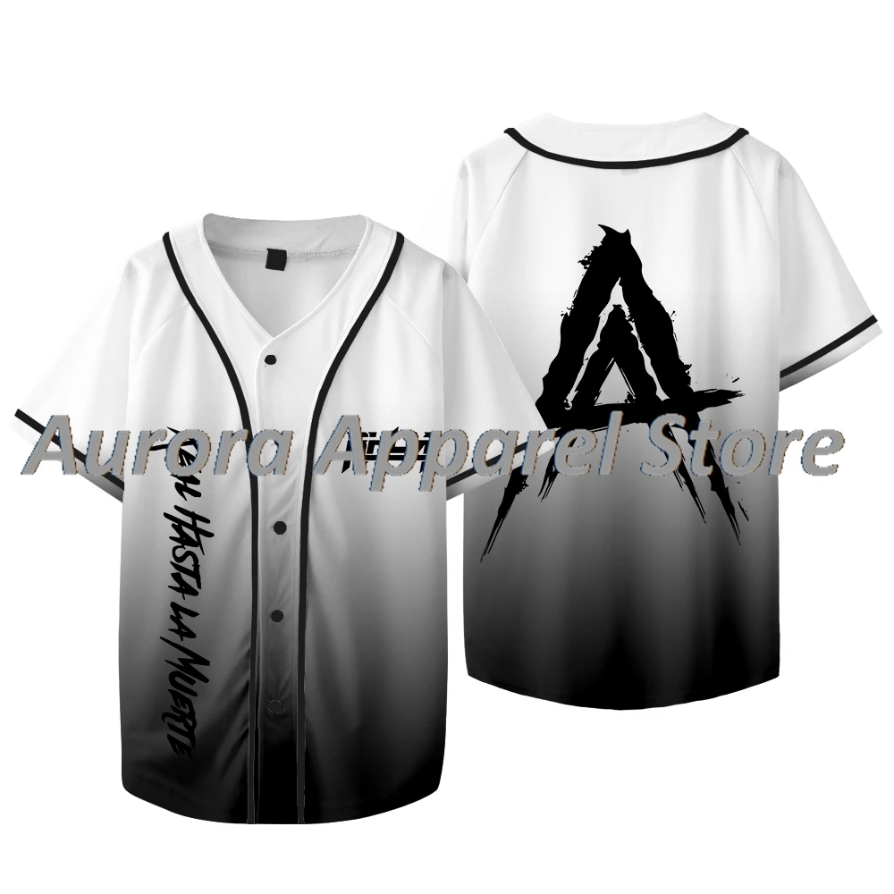 

Anuel AA Logo Baseball Jacket Tee Real Hasta la Muerte 2 Merch Women Men V-neck Short Sleeve T-Shirts