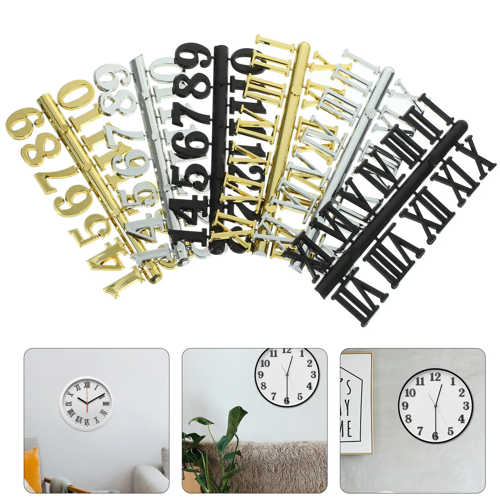 6 Pcs Clock Numeral Kit Numerals DIY Number Replacement Parts Numbers Arabic For