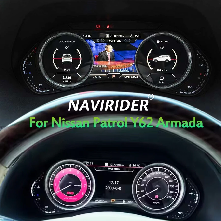 

Speedometer Instrument Upgrade Smart Cluster Qled LCD Dashboard Screen For Nissan Patrol Y62 Armada Infiniti QX56 QX80 2010-2021