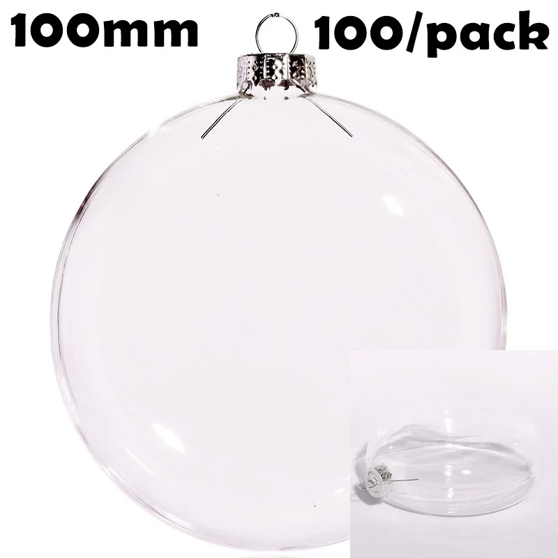 

100 Pieces x DIY Paintable Home Wedding Christmas Decoration Ball 100mm Classic Glass Disc Ornament