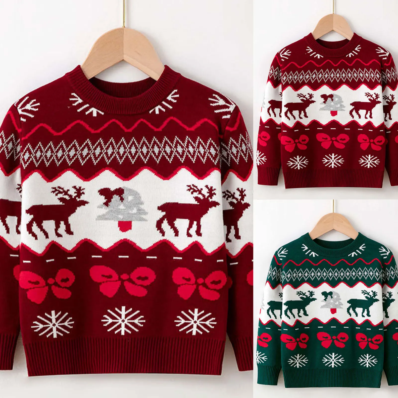 

2025 Children Christmas Sweater Boys Comfortable And Warm Xmas Sweaters With Cute Cartoon Printed Pullover Holiday Sweatshrits