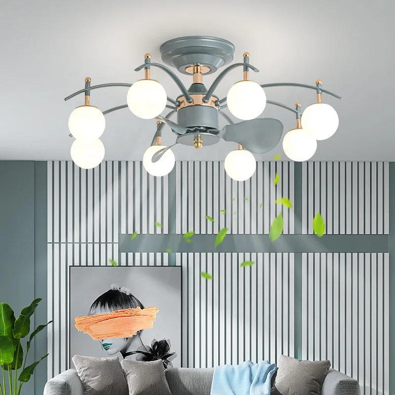 Plafonnier LED avec ventilateur intégré, 20/28 ", silencieux, design moderne, luminaire décoratif de plafond, avec télécommande, idéal pour un salon, meilleure vente, modèle 2807