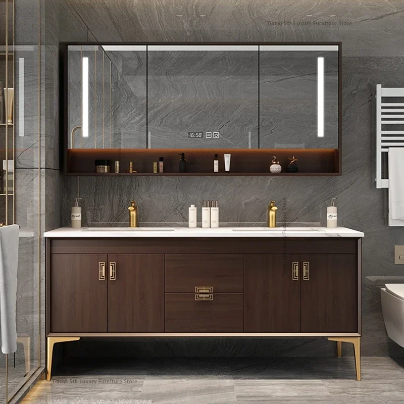 

Простой шкаф для ванной комнаты в скандинавском стиле, современный умный роскошный косметический зеркало для ванной комнаты, туалетная раковина, мебель для дома Arredo Bagno FYBC