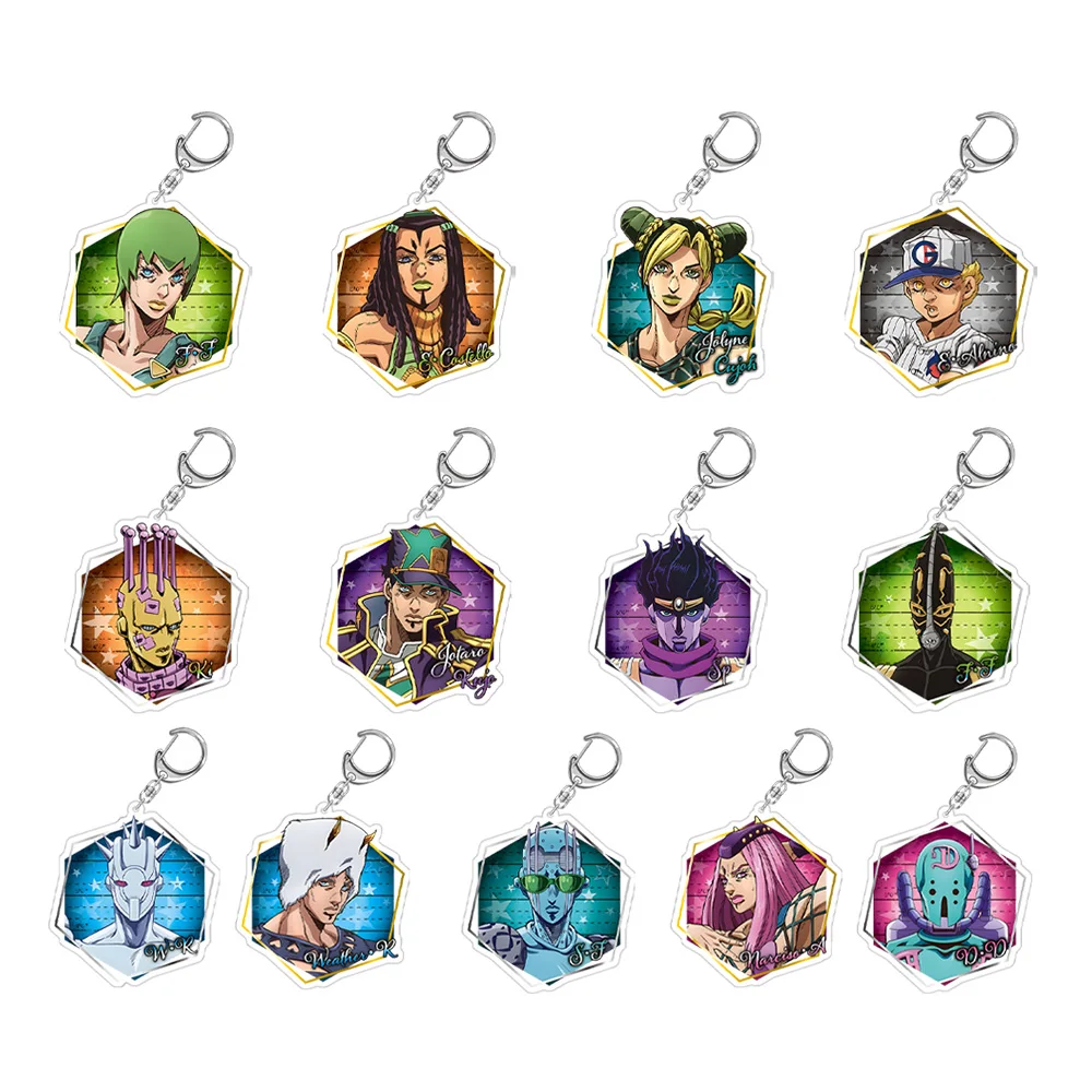 Anime Peripheral Store Star Platinum Diver Down Weather Report Foo Fighters Kiss Stone Free Jotaro Kujo Acrylic Keychain