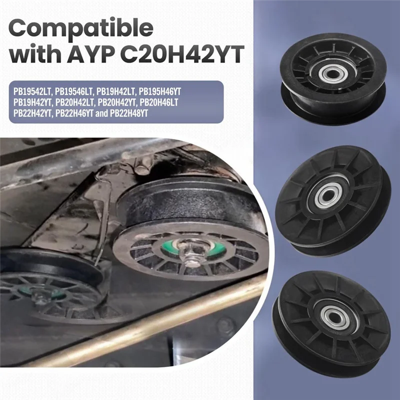 

B52C 532194326 Натяжной шкив с V-образным пазом и 532194327 Комплект плоских натяжных шкивов для газонокосилок, заменяет 280-6630