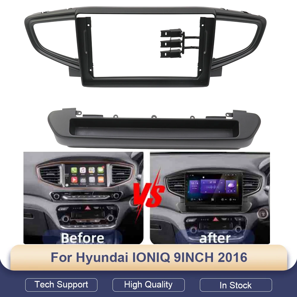 For Hyundai IONIQ 9INCH Car Radio Android Stereo audio screen multimedia video player navigation cables Harness multimedia frame