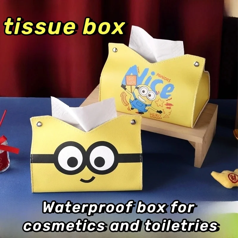 Cartoon anime movies spregevole Me Box scatola di fazzoletti carina scatola di cosmetici per ragazza impermeabile scatola di articoli da toeletta