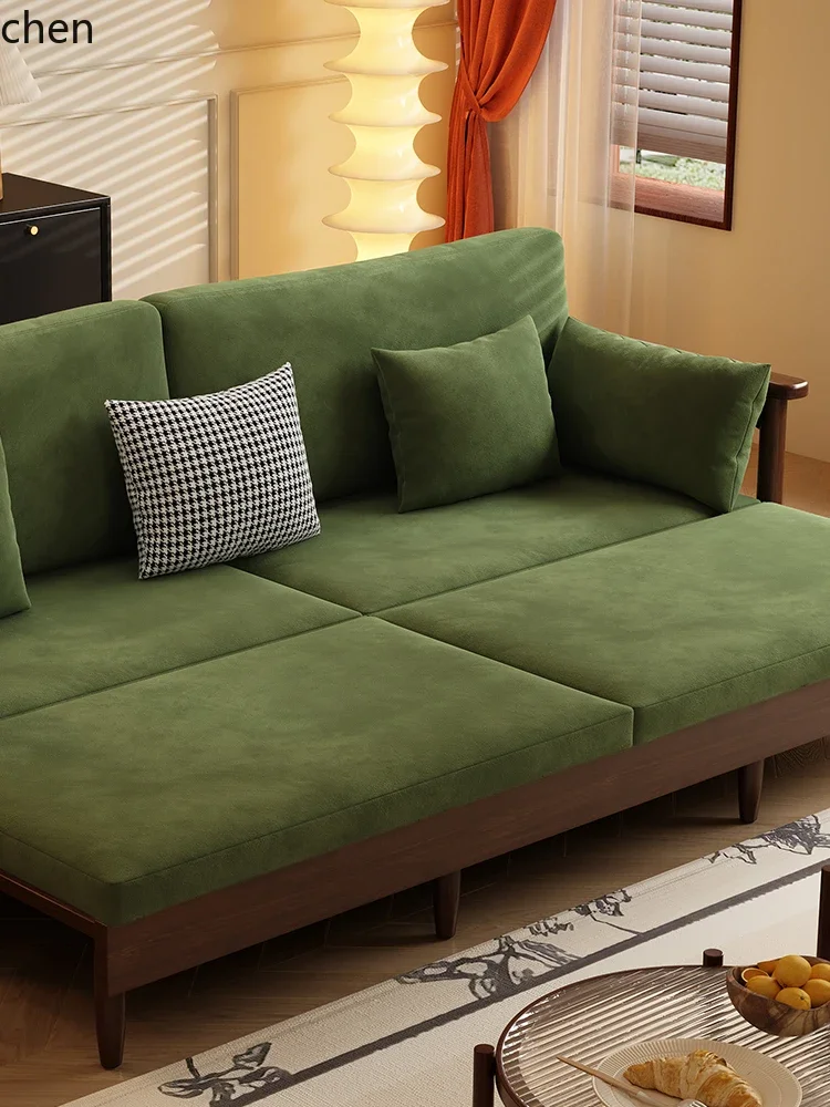 

W5.19 Solid Wood Sofa Living Room White Ash Three-Seater Home Sofa Bed