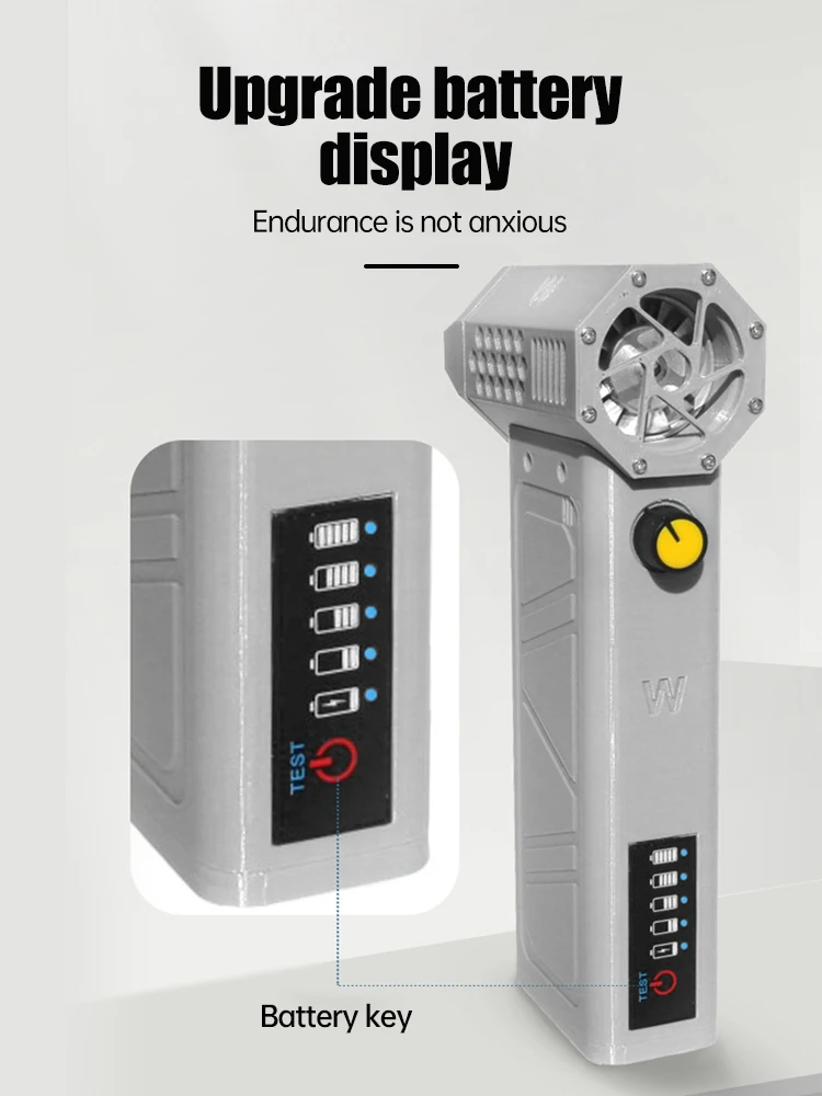 Handheld Mini Turbo Fan Poeira Cleaner, Ventilador elétrico sem fio, Portátil Poderoso Ventilador Turbo Jet, Power Display, 140000RPM