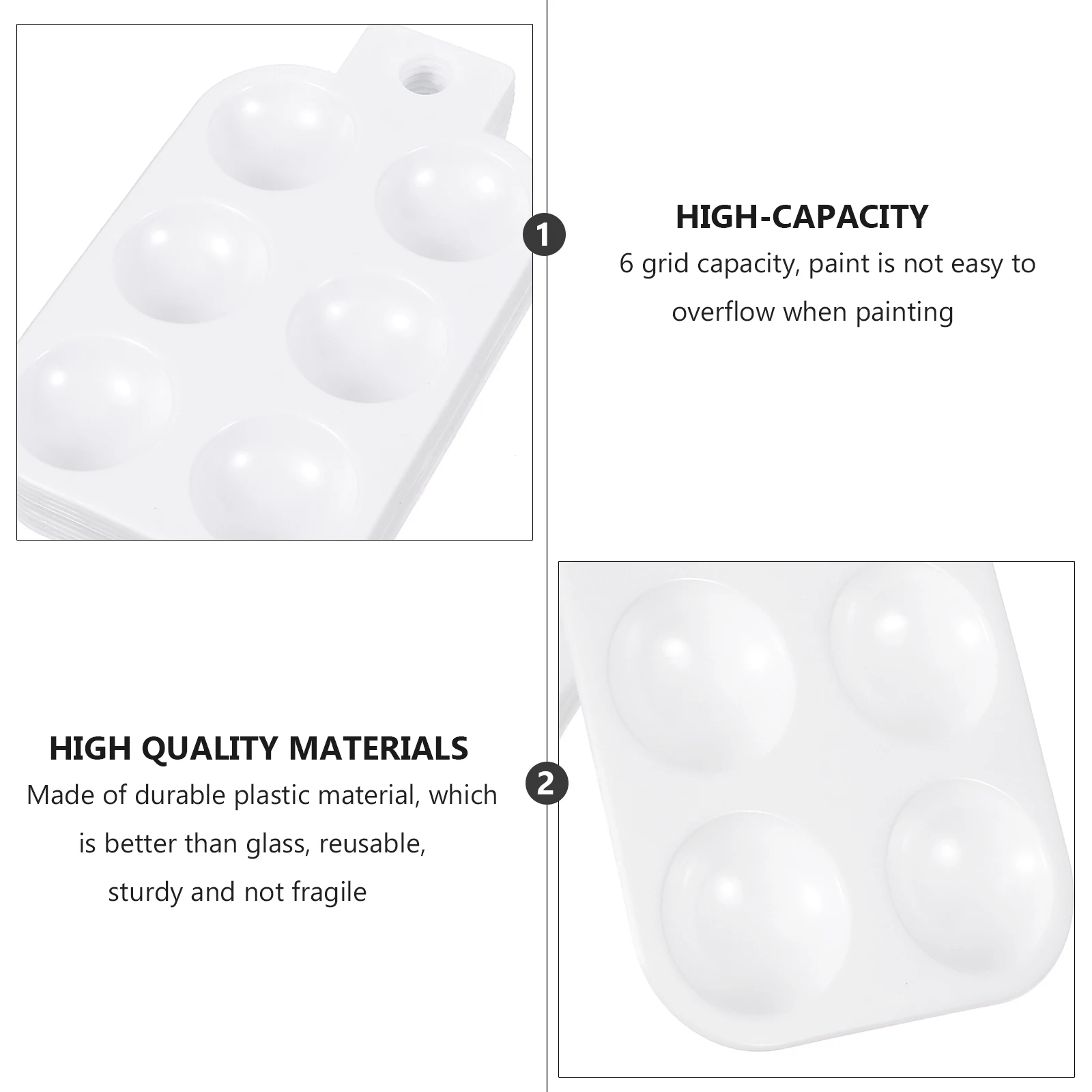 

10Pcs Painting Pigment Tray Plastic Mixing Board Durable Paint Tray for Artists Amateurs Kids Color Mixing Palette