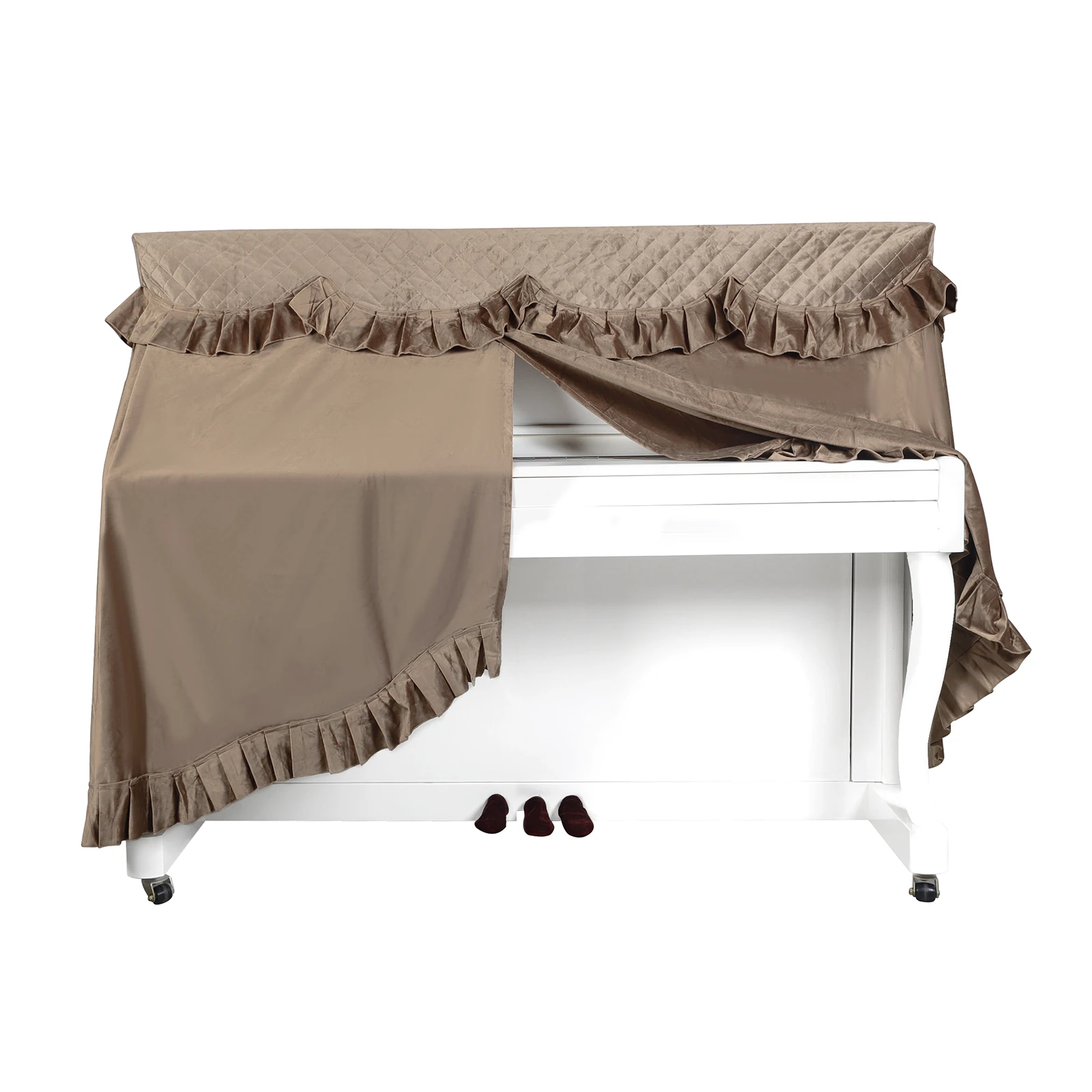 IRIN Piano Cover KC-90 Premium Dutch Velvet Quilted Dust Protector Black Uprigh Piano Cover Piano Keyboard Instrument Accessory