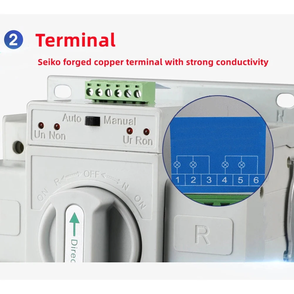 

Автоматический переключатель питания GCQ2-63/2(63A) с двойным питанием, соответствующий стандартам IEC947-6-1 и GB14048.11, для генераторов с системой автоматического переключения (ATS).