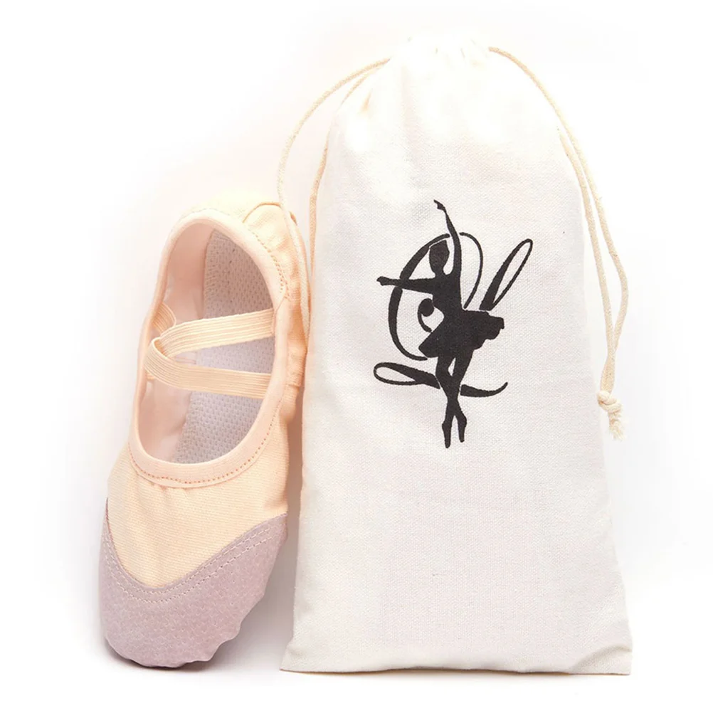 

3 Pcs Ballet Dance Shoe Storage Canvas Drawstring Bags 13x27cm Eco Friendly Practical Girls Tap Shoes Accessories Travel