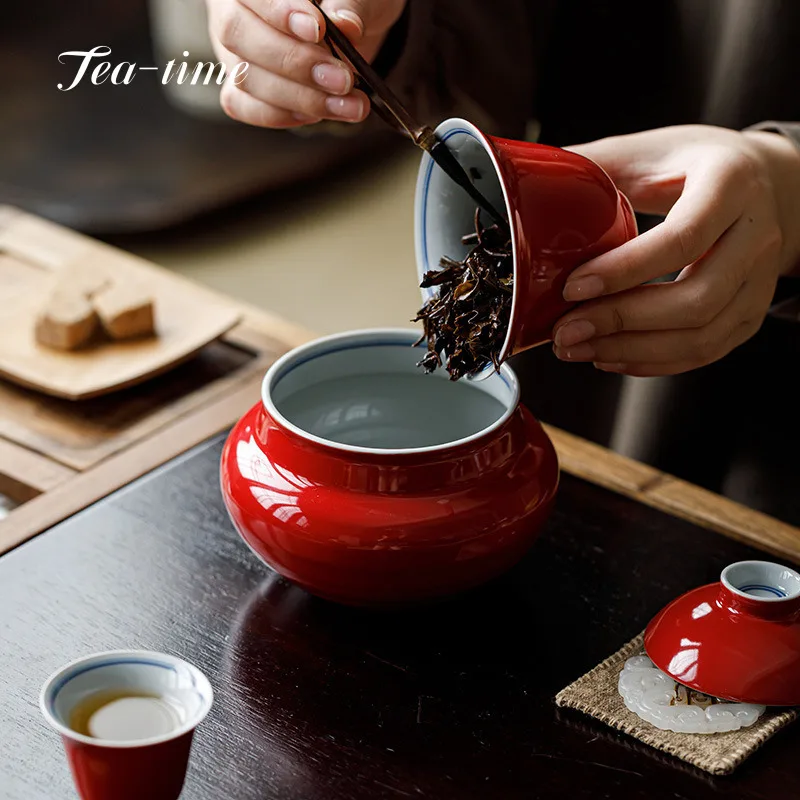 

Ручная роспись керамическая чаша для мытья красного чая Jianshui Forbidden City, китайская большая красивая чаша, чайная церемония, винтажный фарфор для дома