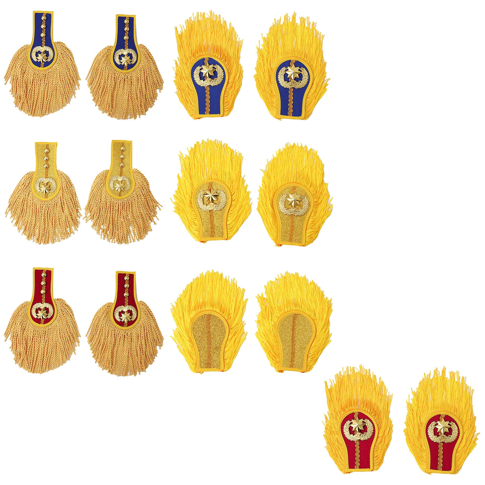 Drum Horn Band Tassel Shoulder Badge Fringe Chain Applique Epaulet Clothing Costume Accessories for Uniform Matching Party
