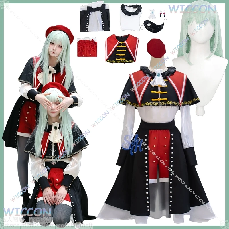 

Ave Mujica Wakaba Mutsumi Cosplay Anime BanG Dream! Goth Lolita Jirai Kei Girls Dress Y2K Costume Mask Earring Wig Set Halloween