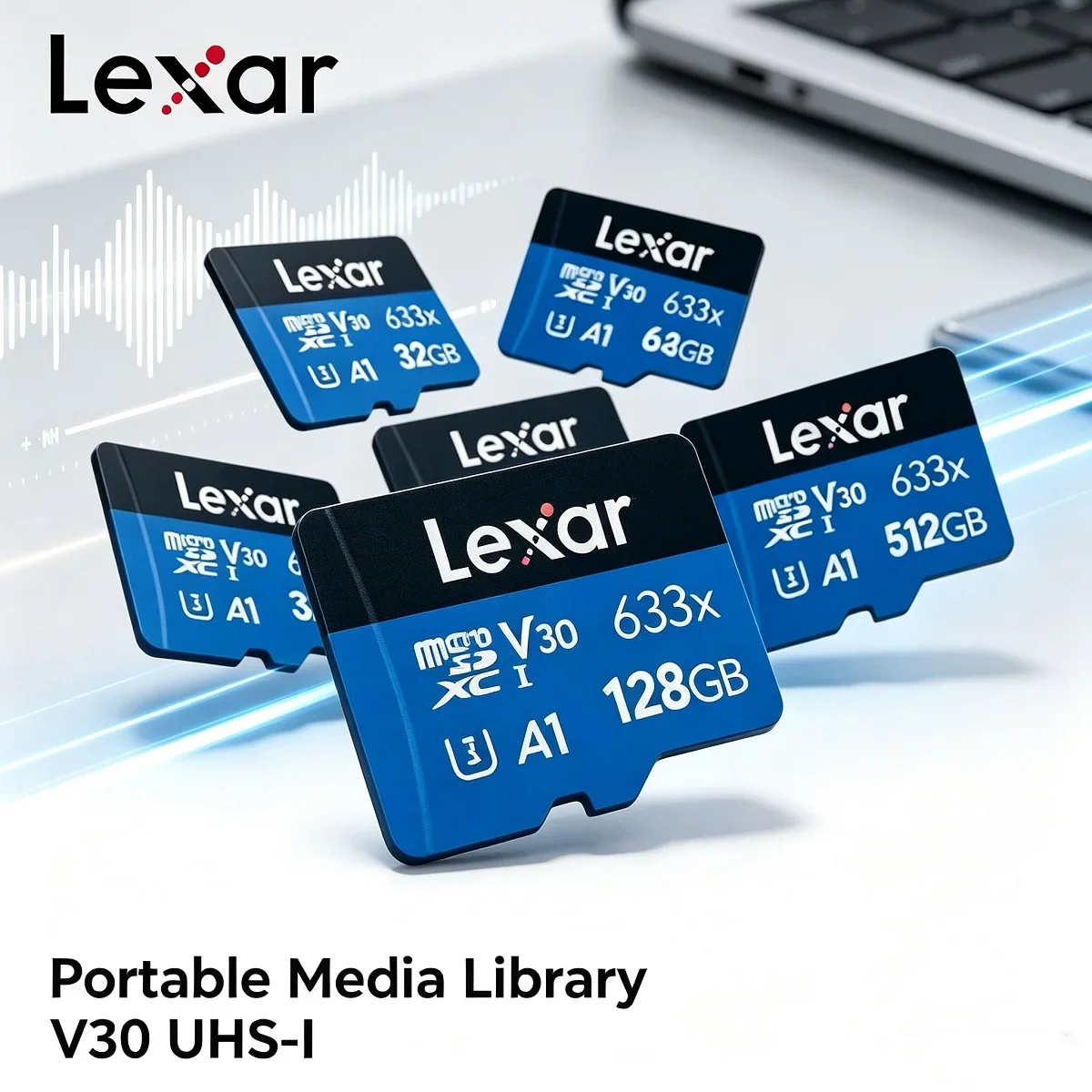 Lexar BLUE Series High-Performance 633x microSDHC microSDXC UHS-I Memory Card 32GB 64GB 128GB 256GB 512GB Microsd Flash TF Cards
