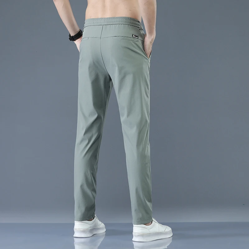 New Spring Summer Men\'s Casual Pants Slim Pant Straight Thin Trousers Male Fashion Stretch Khaki Jogging 28-38