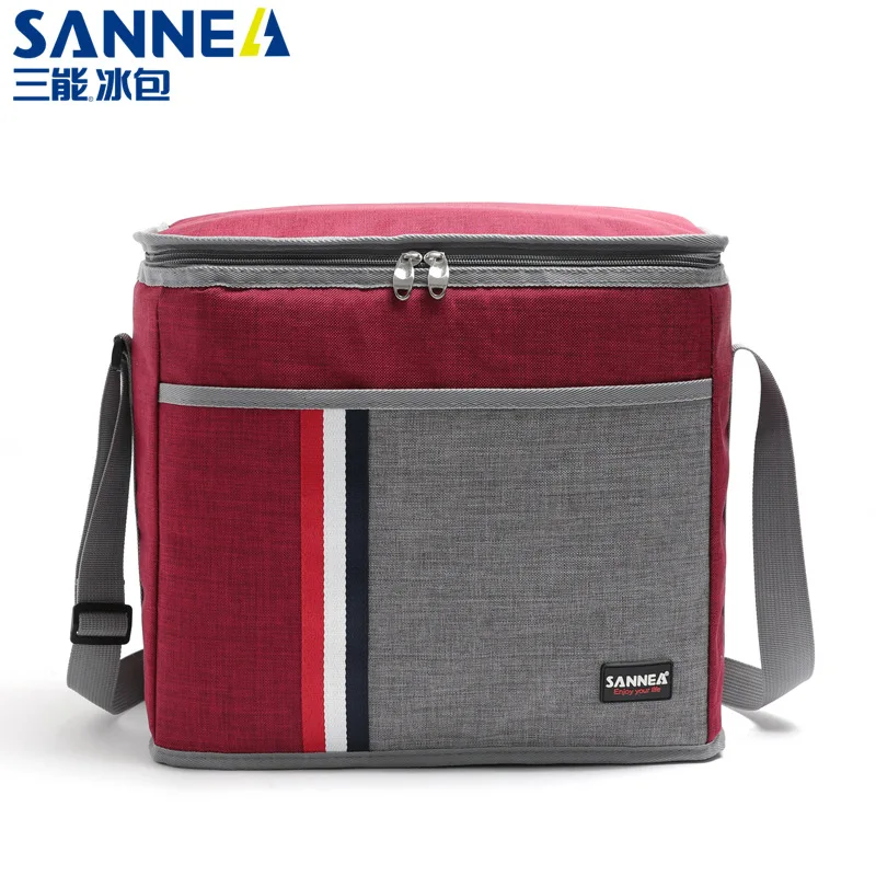 

SANNE 10L Fashion Waterproof Cooler Bag Thickened Oxford Cloth Denim Retro Classic Thermal Aluminum Film Insulated Ice Bag