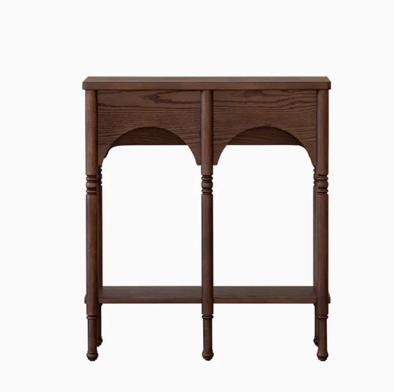 Mid-style solid wood entrance cabinet living room entrance facing the door small apartment entrance table side cabinet high-end