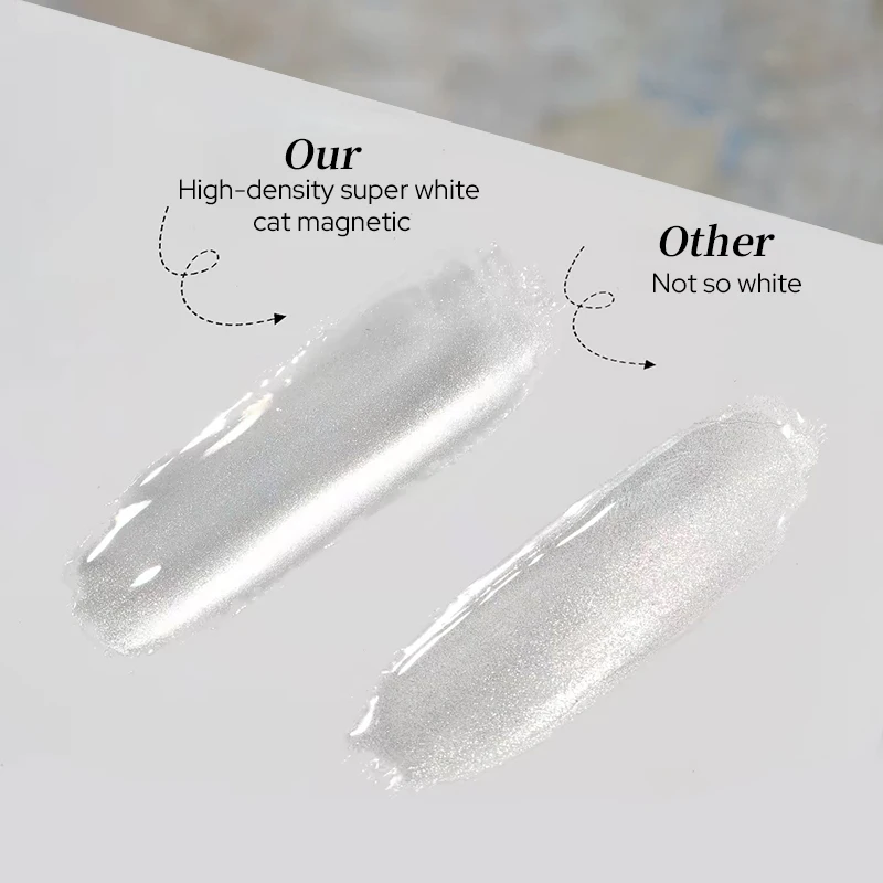 BORN PRETTY 10ml Superweißes Katzen-Magnetgel Super-Flash-Weiß Glasperlen Soak-Off UV-Magnetgel Nagellack Maniküre-Zubehör – Detail 5