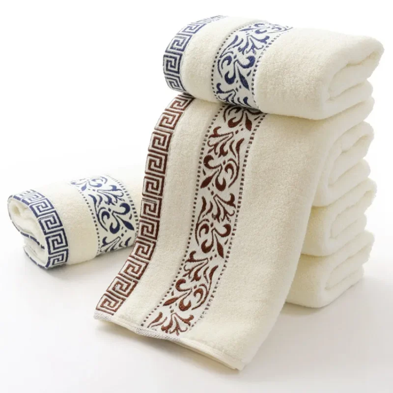 

1pcs Chinese Style Fashion Solid Color Embroidery Men Washcloth Travel Hotel Bath Towel Bathrobe Gym Yoga Portable Lovers Gift