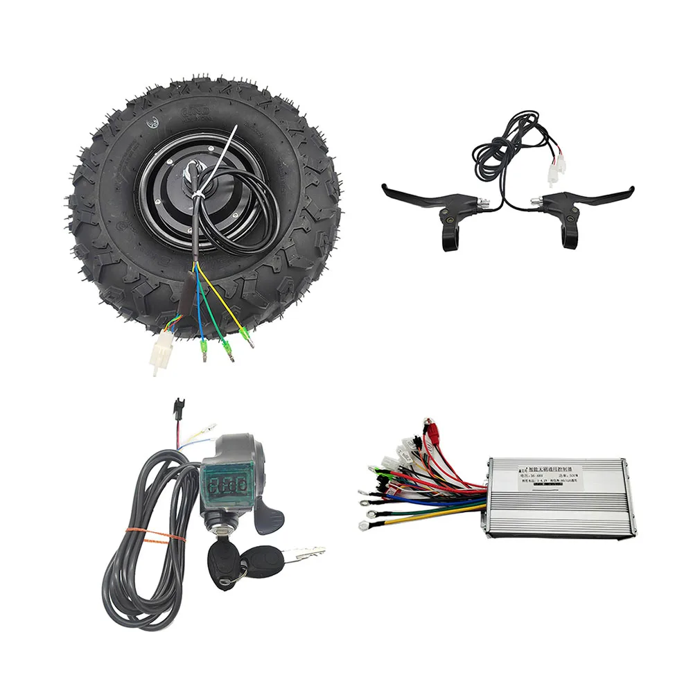 Hoge Koppel Kruiwagen 24V 36V 48V 350W 500W Elektrische Borstelloze Motor Kit 14.5Inch Off-Road Banden