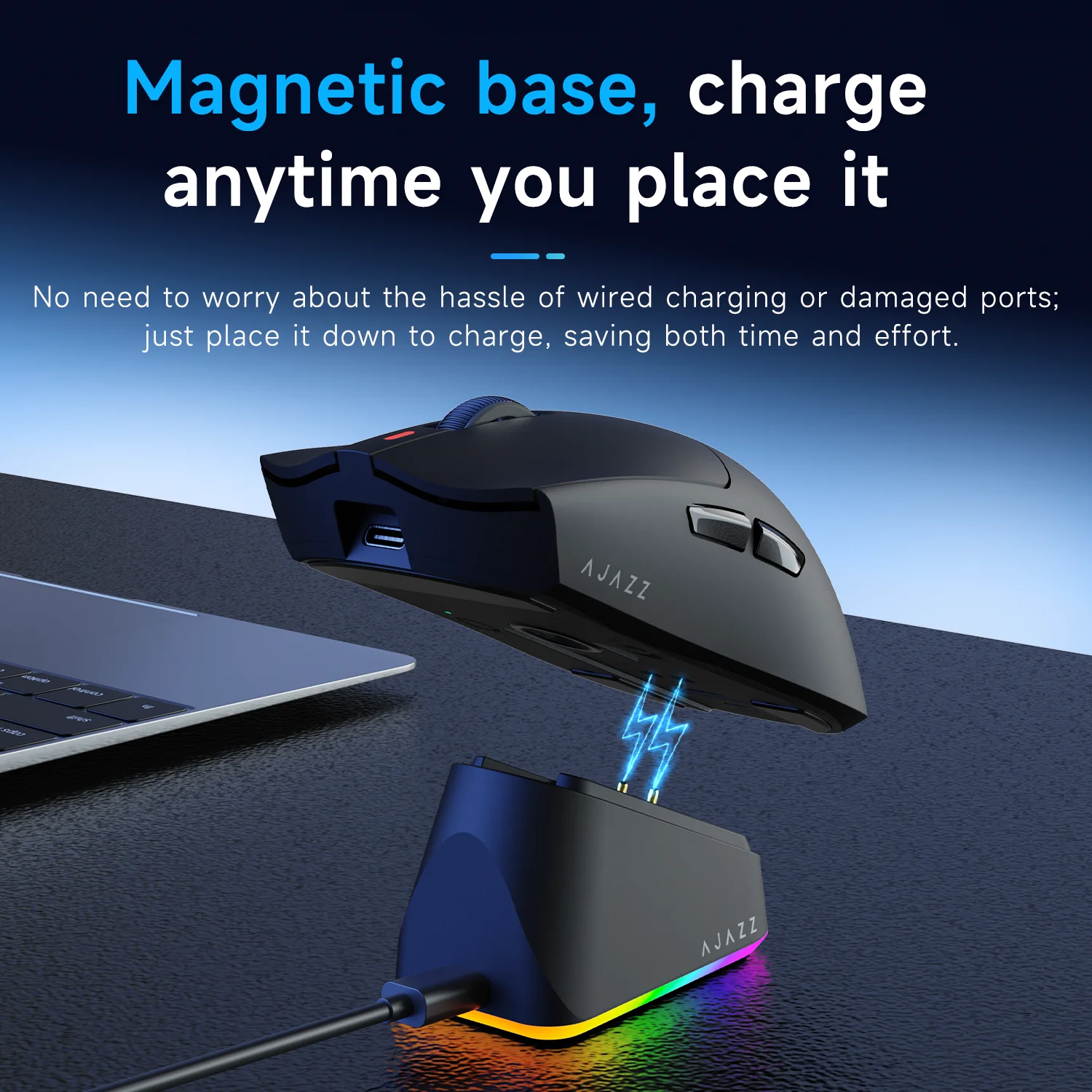 Ajazz AJ139P NL V3 Ultra Wireless Gaming Mouse Magnetic Charging Base PAW3950 Sensor DPI42000 Tri mode Dual 8K Office Mouse