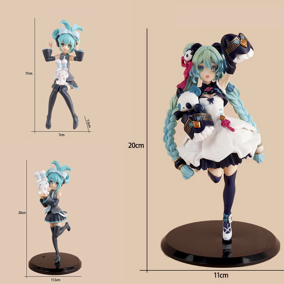 국수 Cinnamoroll Piapro 팬더 하츠네 미쿠 소녀 장난감 애니메이션 피규어 장난감 애니메이션 게임 PVC 액션 피규어 소장 모델 인형 5