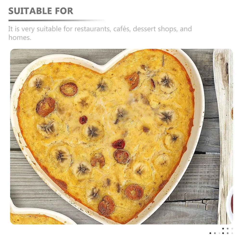 

Dessert Dishes Ceramic Tray Snack Plate Cute Serving Appetizer Heart Shaped Kitchenware Fruit