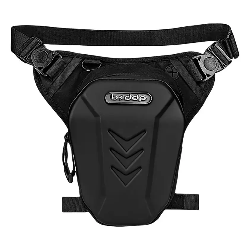 2024 New Men Motorcycle Drop Leg Side Bag Black Motorcycle Bag Hard Shell Outdoor Casual Waist Bag Motorbike Hip Bum Pack Bags
