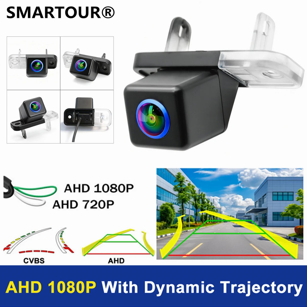 SMRTOUR 1080P HD AHD Dynamische Trajektorien-Rückfahrkamera für Mercedes Benz CLK W203 W209 W219 W211 W209 W219 W211
