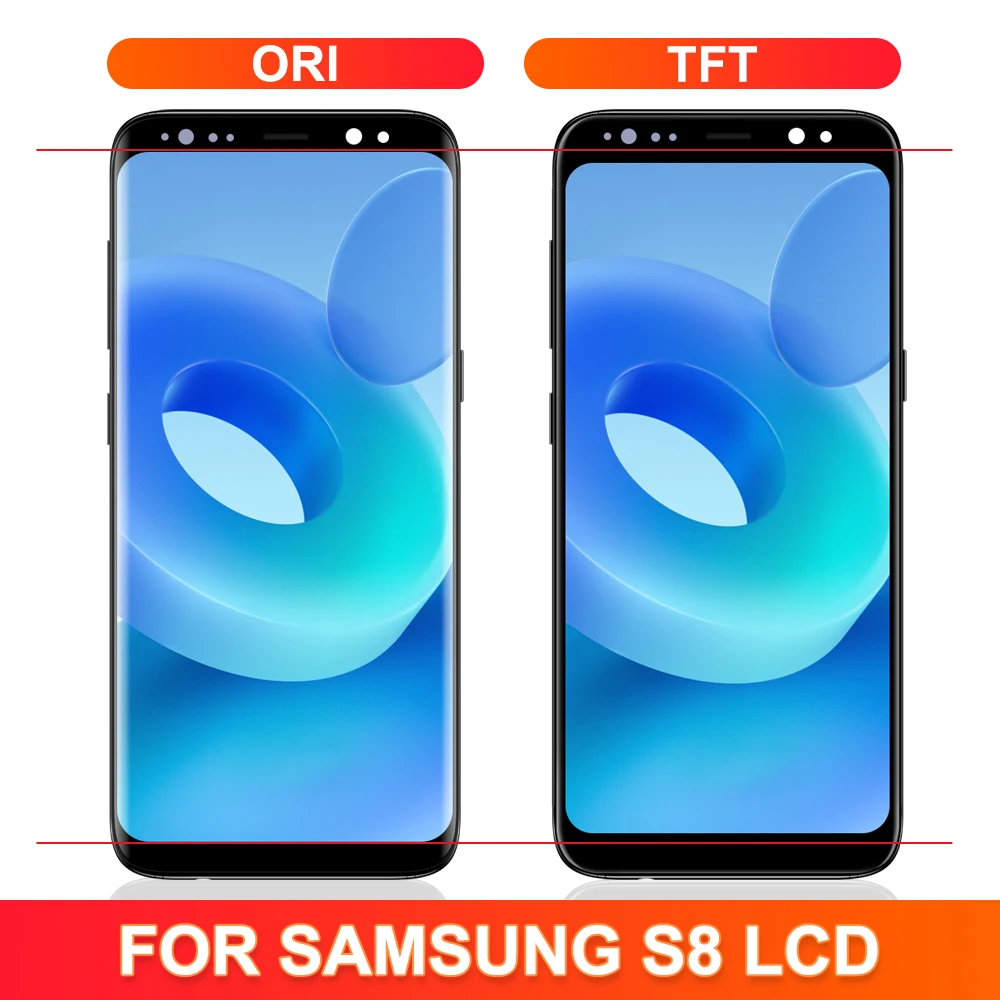 100% Tested New TFT S8 LCD For Samsung S8 Display G950 G950F SM-G950FD For Samsung S8 display Touch Screen Digitizer with Frame