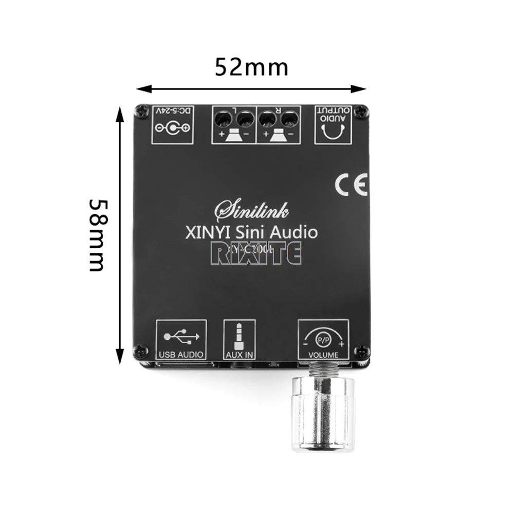 Bluetooth 5.0 디지털 오디오 전력 증폭기 모듈 100W + 100W 듀얼 채널 무선 HIFI 스테레오 사운드 증폭기 보드 Aux Amp