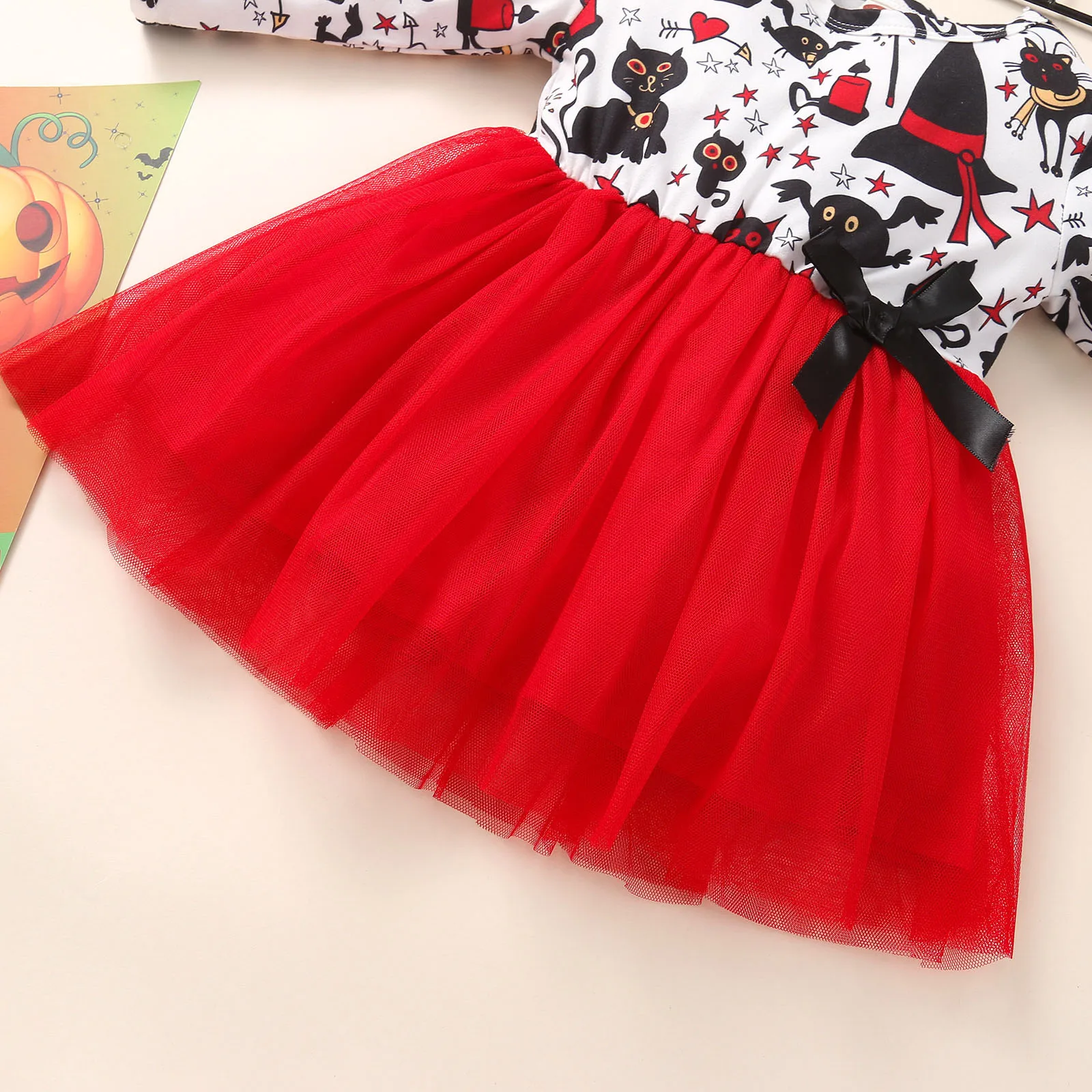 Clothes Dress Pumpkin Halloween Girl Dress Long Sleeved Orange Pumpkin Skirt Little Girl Halloween Costume Holiday Party Dress